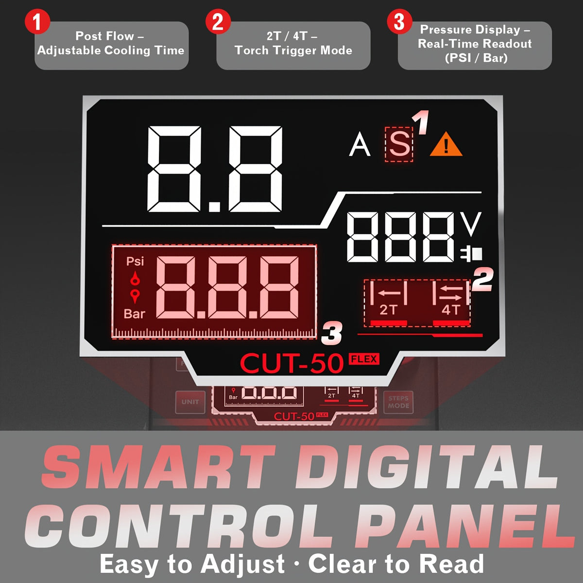 Plasma Cutter, 50Amp Contact Start, 110/220V Dual Voltage, Digital Display, IGBT Inverter Cutting Machine