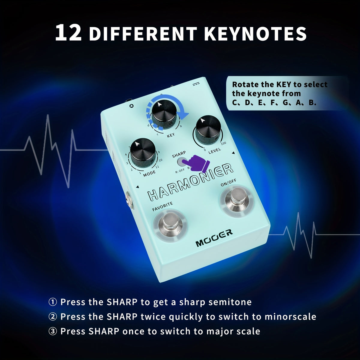 MOOER Autuner Vocal Effects Processor Is a Voice Pedal Designed for Pitch Correction, Reverb, And Delay, Suitable for Guitarists, Live Performances, And Streaming