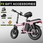 [Hisent New Upgraded Foldable Electric Bike]Rated Power: 500W, 48V 10AH-17.5AHLithium Battery, Range: 12-35 Miles (optional); Speed: 19.9 Miles Per Hour; 14-inch Tires, Available In Basic And Shock-absorbing Models; Suitable for Commuting