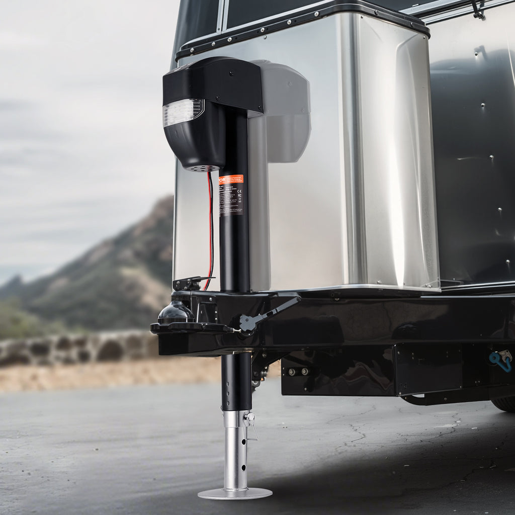 VEVOR Electric Trailer Jack 3500 lbs / 5000 lbs Power Tongue Jack for RV Trailer & Camper Black With a 7-pin Trailer Connector / With Remote Control