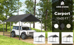 10X20 Carports, Portable Garage Carport with Heavy Duty Frame And Waterproof Carport Canopy