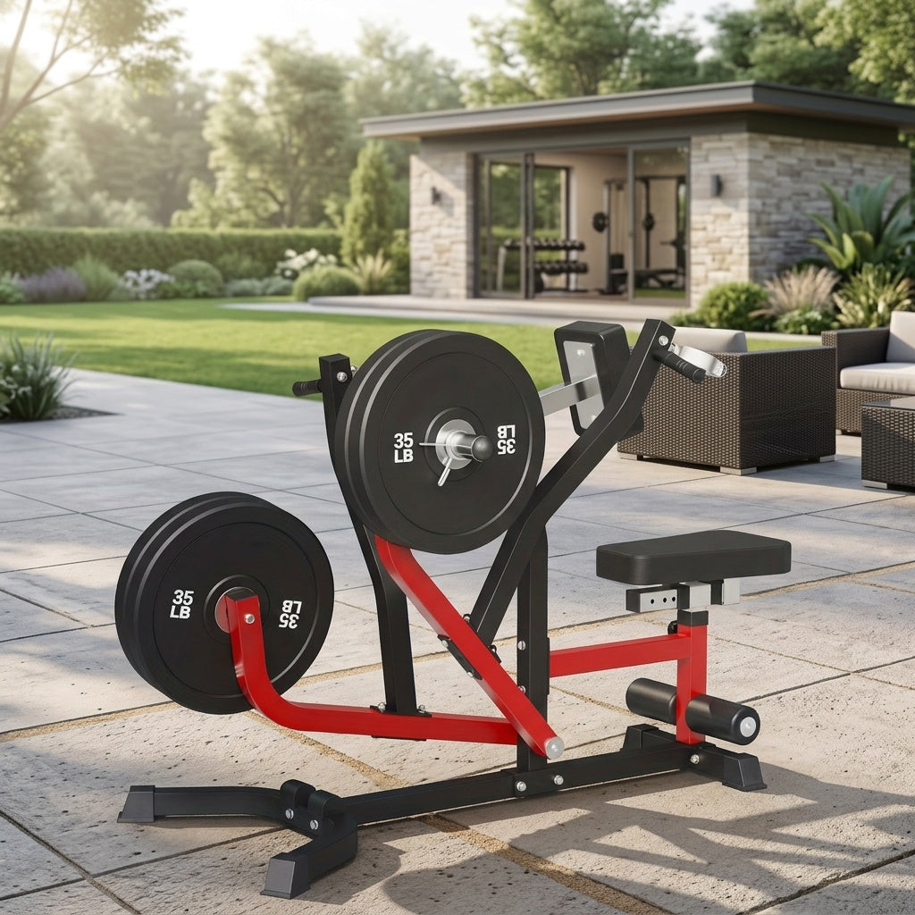 400lb Capacity Seated Row Machine With Plate Loaded Arms, Adjustable Back Workout Equipment With Independent Arms, Multi-Grip Positions.