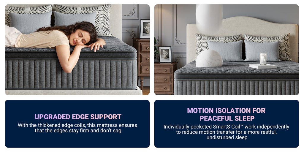 Avenco 6/8/10/12/14 inch Cooling Gel-Infused Memory Foam Mattress, Pocket Spring Hybrid Mattress,SmartS Coil, Pillow Top Design And Motion Isolation Christmas Gifts