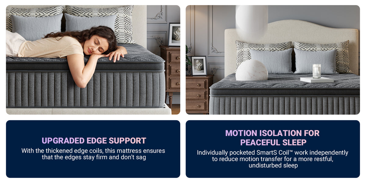 Avenco 6/8/10/12/14 inch Cooling Gel-Infused Memory Foam Mattress, Pocket Spring Hybrid Mattress,SmartS Coil, Pillow Top Design And Motion Isolation Christmas Gifts