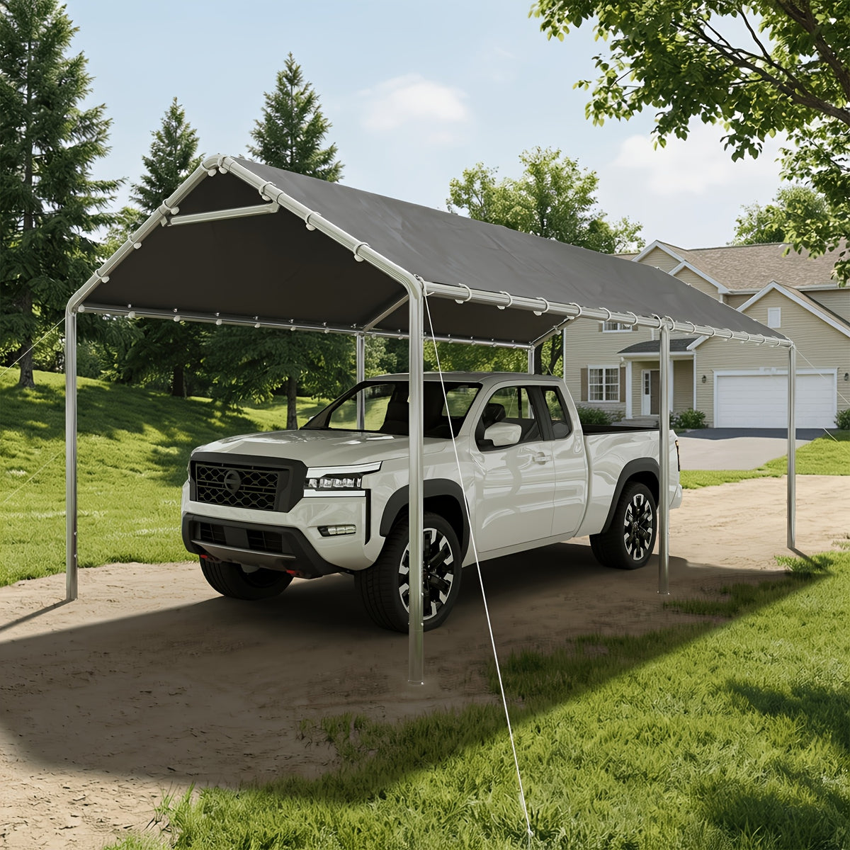 [UV Protection] UMORLYRAE 10'X20'/10'X15' Heavy Duty Carport, Outdoor Party Tent with Galvanized Steel Frame And Car Canopy, Includes Anchor Kit And 3 Reinforced Steel Cables for Maximum Wind Resistance, UV Protection, Ideal for Vehicle, Event, Or RV Shel