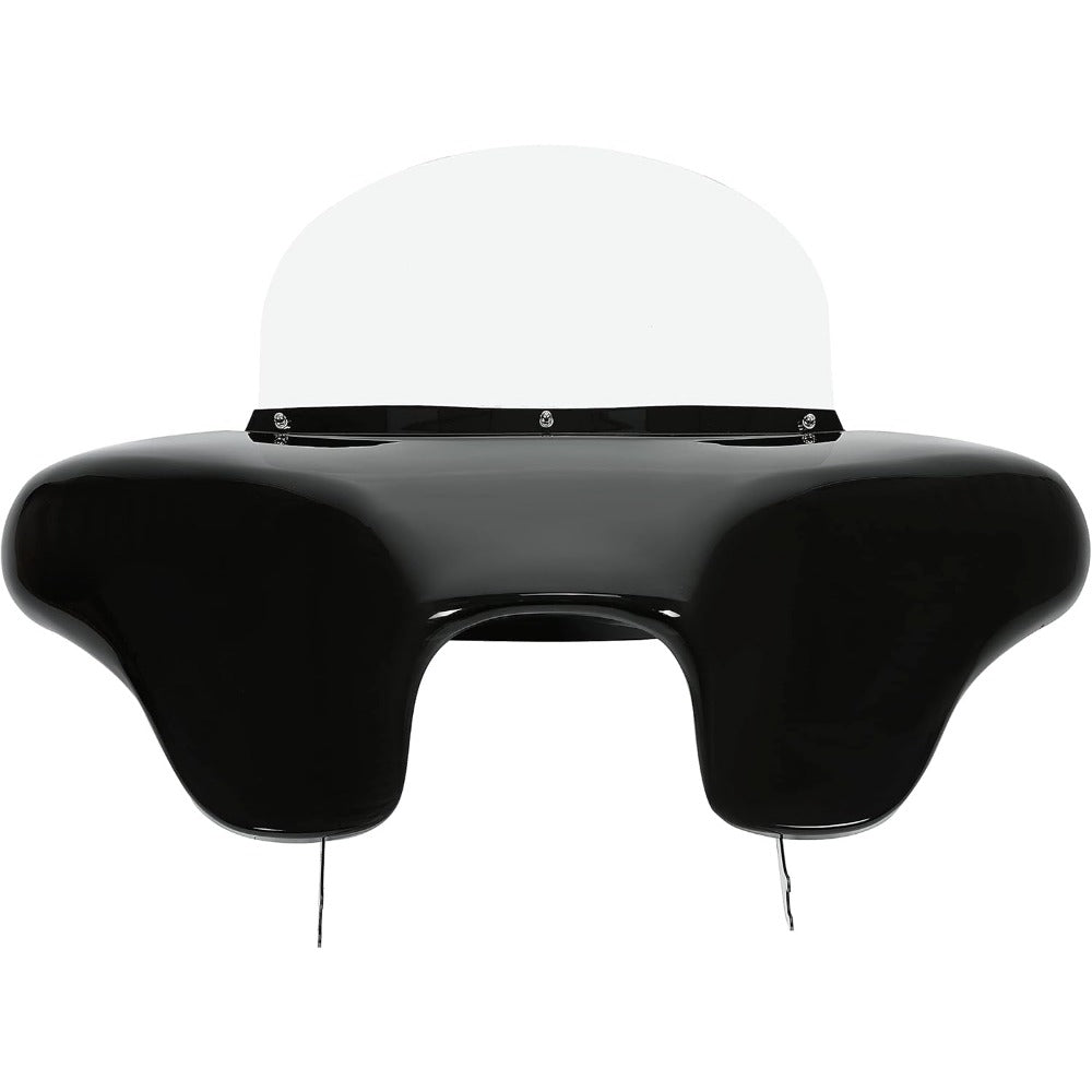 Front Fairing Compatible with 1986-2015 for Davidson Heritage Softail Fat Boy Deluxe Outer Bat Wing w/Clear Windshield 4 Speaker Mount