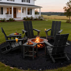 LEASBAR Folding Adirondack Chair Outdoor Fire Pit Chair For Patio Garden Backyard Pool Deck With Phone Holder And Cup Holder, Heavy All-Weather HDPE Comfortable Campfire Chairs Poolside Lawn 1pc, 2pcs, 3pcs(2pcs Chair+1table), 4pcs