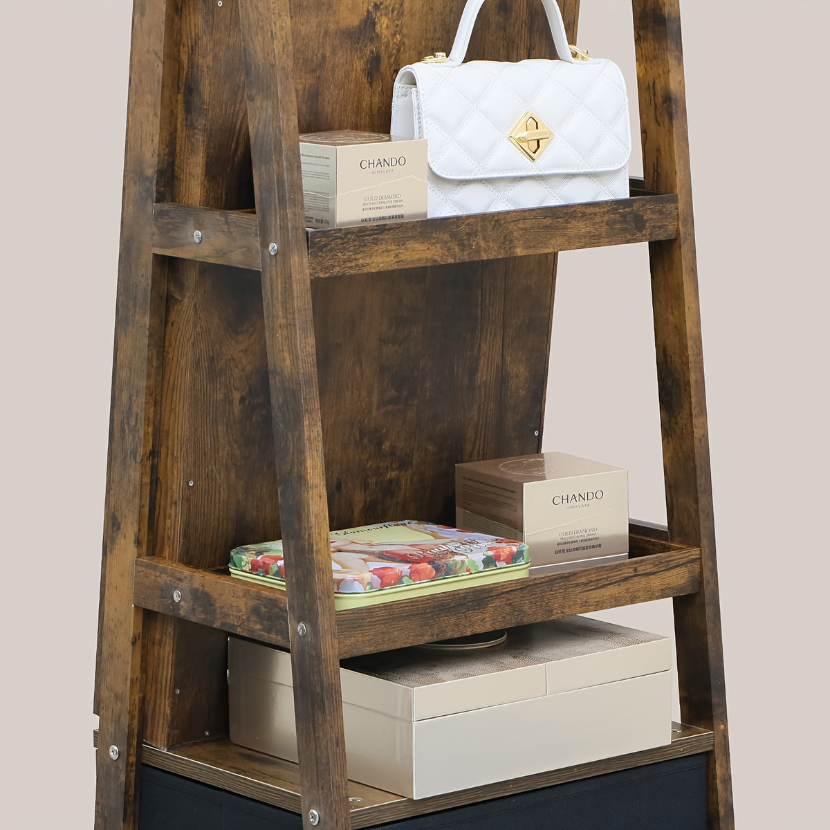 Rotating Jewelry Armoire With LED, Full Length Mirror Large Capacity Jewelry Organizer Armoire, Lockable Floor Standing Mirror With Back Storage Shelves With Wheels Baskets, Bins & Containers