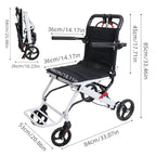 Foldable Hand-Operated Wheelchair, Lightweight Foldable Transportation Large-Sized Wheelchair, Lightweight Foldable Adult Wheelchair, Portable Adult Baby Stroller, Suitable for People, Older Adults, And Adult Travel Use