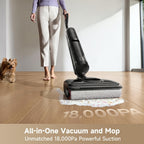 Refurbished DREAME H12 Pro Flexreach Wet Dry Vacuum Cleaner, 0 Tangle Cordless Vacuum Mop All-In-One for Hard Floors, 180° Lie-Flat Floor Cleaner Machine with 194°F Hot Self-Cleaning, 50Mins Runtime