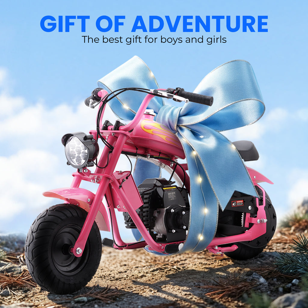 Mini Dirt Bike, DB004 Model 39 CC 4-Stroke Gas Chopper Bike with Off-Rode Tire, Disc Brakes, Max Load 160Lbs, Up to 18Mph