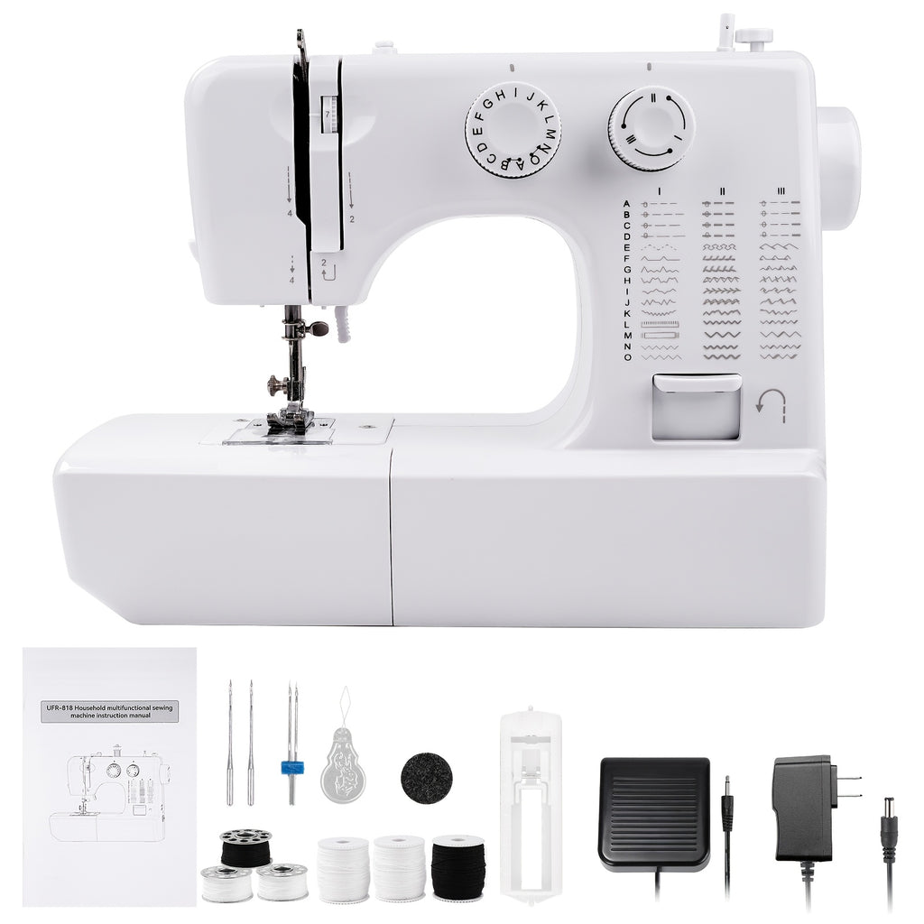 Electric Sewing Machine, 818 Mini Electric Sewing Machine 45 Stitches Household Multifunctional Sewing Machine US Plug