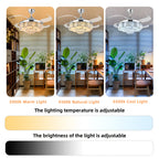 42-Inch Crystal Decoration with RGB Ceiling Fan And Light, Supports Infinite Dimming And Light Memory. with Speakers, 6 Speeds Reversible Blades, Flush Mount Chandelier Ceiling Fan Remote Control And APP Convenient Control Way