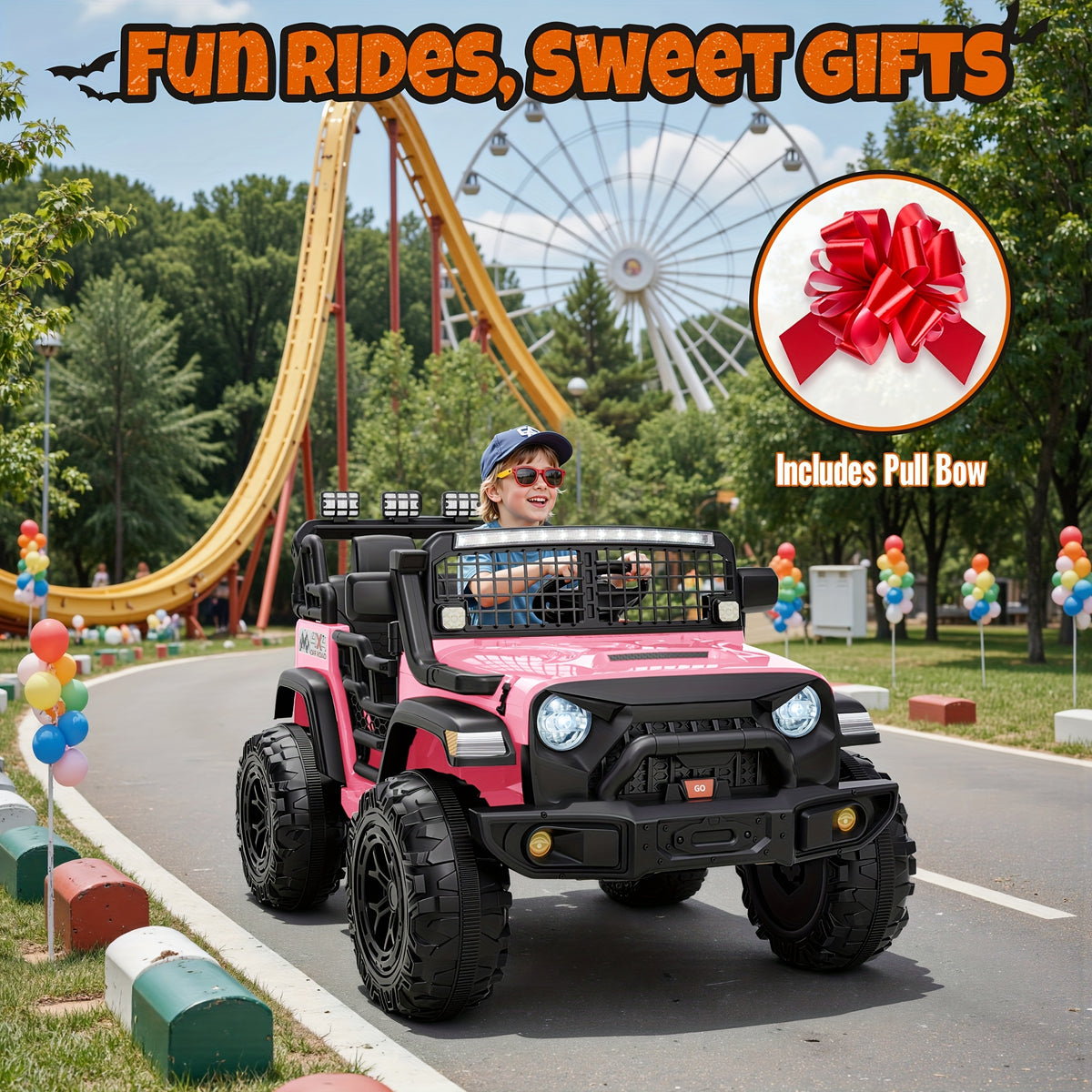 36V 4WD Kids Ride-On UTV Car with Parent Remote Control, 2 Seater, Music, LED Lights, All-Terrain Vehicle for Outdoor Fun, Ideal Gift for Boys & Girls