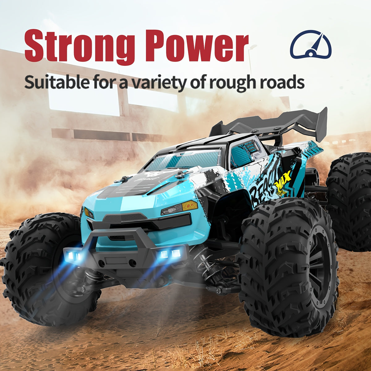 ZHUOYOU 1:16 4WD Off Road High Speed RC Car with Head-up Wheel, 70KM/H Racing Drifting Vehicle, RC390 Motor, 2.4Ghz Remote Control, Supports Cars Racing Together, LED Lights, All Terrain Application