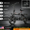 Folding Electric Bike for Adults — Lightweight 500W Commuter Model with Removable 48V 10Ah Battery