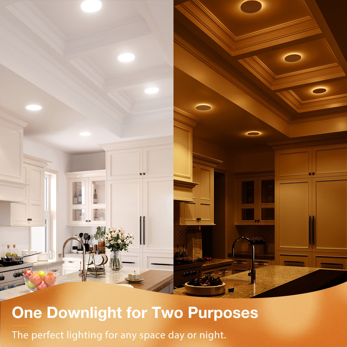 12/6 Pack 4/6 Inch 5CCT LED Recessed Ceiling Light with Night Light, 2700K/3000K/3500K/4000K/5000K Selectable Ultra-Thin Lighting, 12W=110W, 1100LM, Dimmable Canless Wafer Downlight