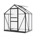 Walk-In Greenhouse with Roof Ventilation, 6 x 4 ft Polycarbonate Garden Structure on an Aluminum Frame