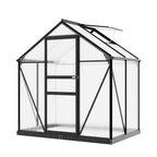 Walk-In Greenhouse with Roof Ventilation, 6 x 4 ft Polycarbonate Garden Structure on an Aluminum Frame