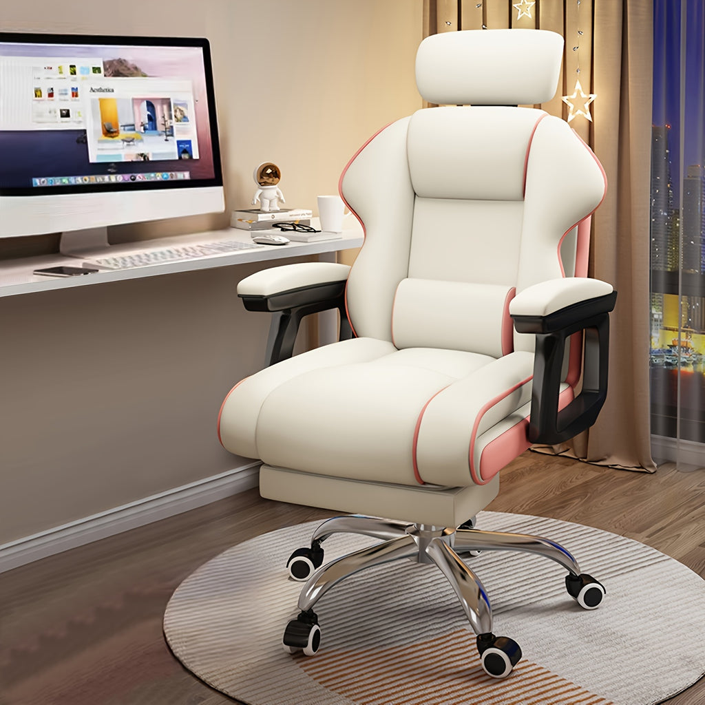 Ergonomic Adjustable Height Chairs with Cushions Armrest for Long Time Seating-High Office Chair with Footrest