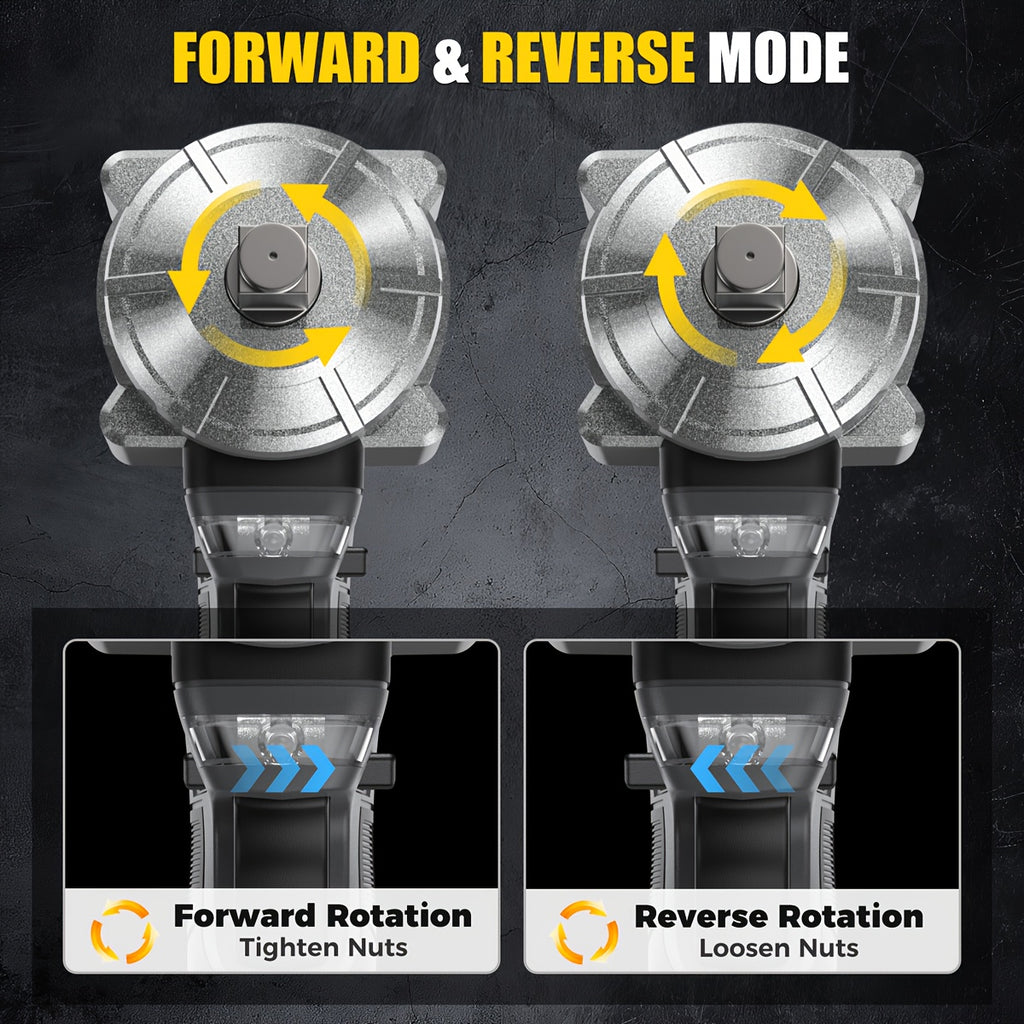 Wireless Impact Wrench, 1300 Nm High-Torque Powerful Wrench 1/2 Impact Gun, 2 4.0Ah Batteries with 21V Max Fast Charging, 5 Sockets, Suitable for Semi-Trailer Tires, Heavy Machinery, Steel Structures