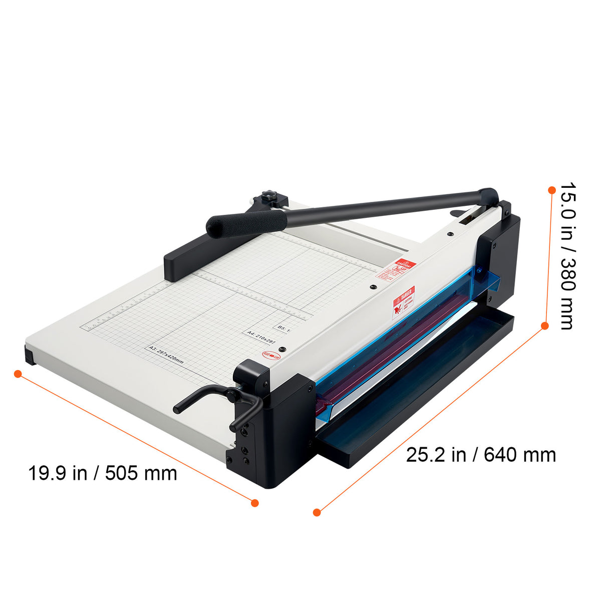 VEVOR Paper Cutter 12/17 inch A3/A4 Guillotine Paper Trimmer 400 Sheet Capacity Metal Base