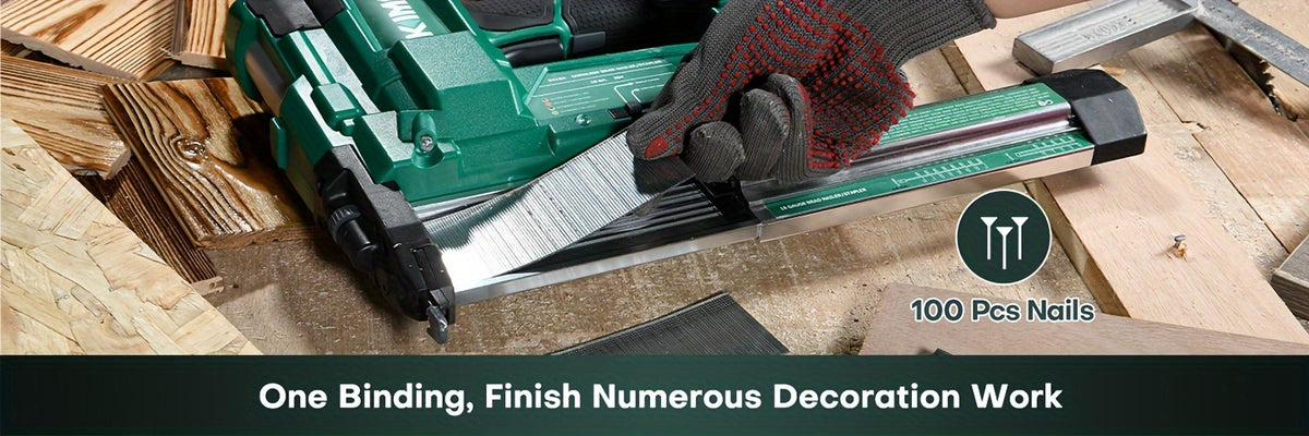 Cordless Brad Nailer and Stapler for Home Improvement and Woodworking, KIMO Battery-Powered Tool