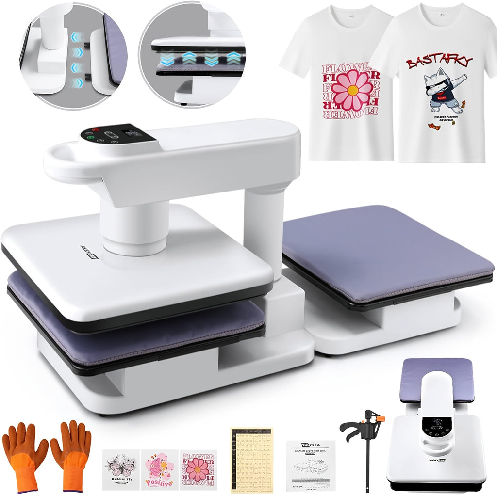 15X15" Car Heat Press Machine for T-Shirts, Large Digital Control Heat Transfer Machine for T-Shirts, 360° Swing Away Heat Press with Auto Release, Fast