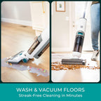 [3-in-1 Self-Cleaning Mop] Kenmore AquaLite 3-in-1 Cordless Wet Vacuum 8kPa Hard Floor Cleaner with Automatic Air-Drying, 35mins Runtime & One Edge Self-Cleaning Mop 0.8L Capacity for Multi-Surface And Messes, White