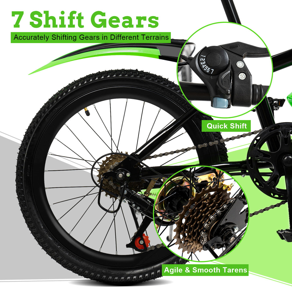 20 Inch Mountain Freestyle BMX, Multi-speed Transmission, Maximum Load Capacity Of 49.4gal, Suited for User 4.26 to 4.9 Feet Tall to Ride On Various Roads, Such As Rugged Roads, Muddy Roads, Grasslands, Mountain Roads, Wetlands, Etc(NOTICE SIZE)