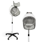 Professional Adjustable Hooded Bonnet Hair Dryer Stand with Rolling Wheels And Timer - Portable Floor-Standing Dryer for Home Salon And Beauty Spa, Bonus 3pcs Eyebrow Razors