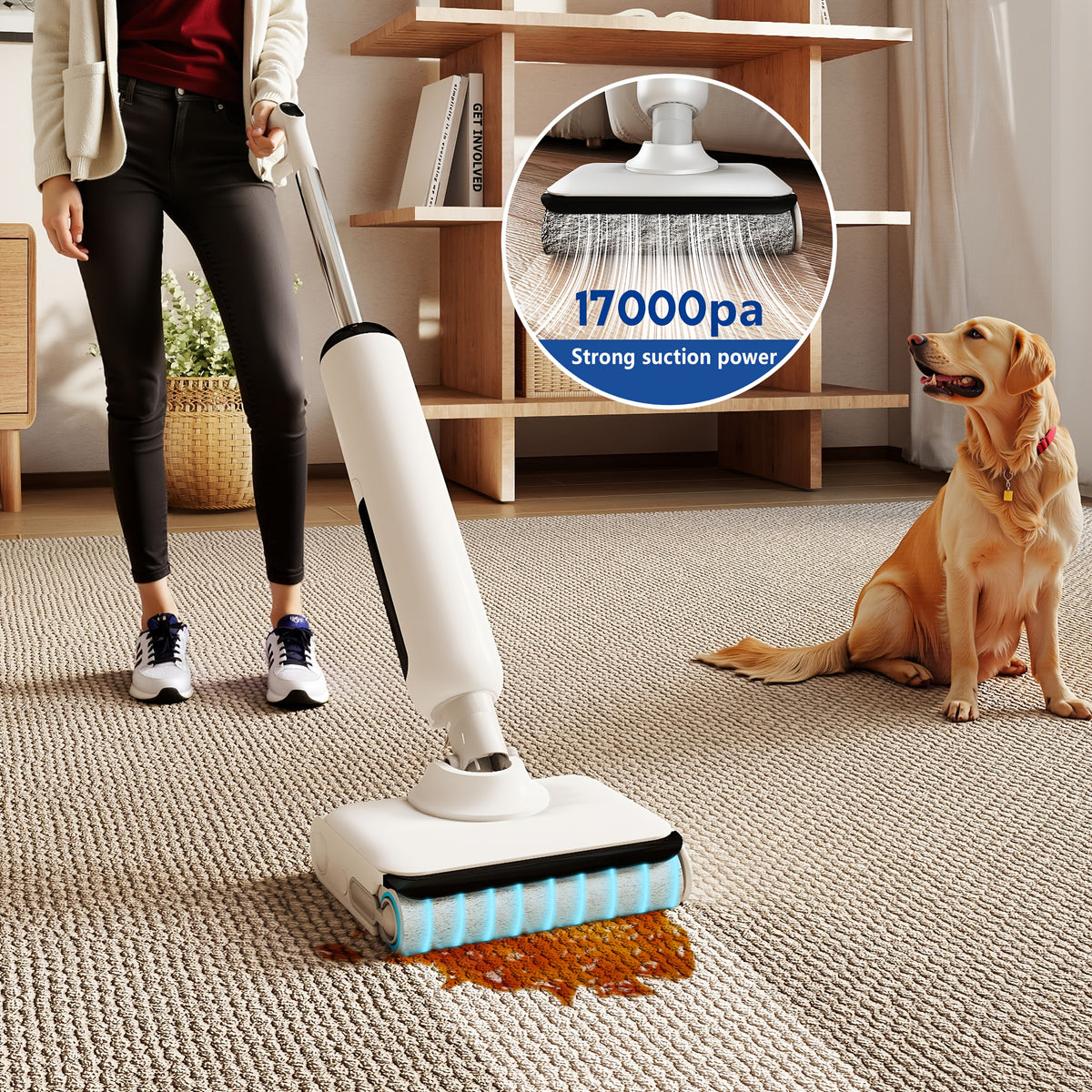 Wet And Dry Vacuum Cleaner, Wet Dry Vacuum Cordless Floor Cleaner And Mop One-Step Cleaning for Hard Floors, Lightweight & Cordless Design, Refreshed Home, Self-propelled Vacuum Mop Assembly
