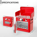 MEFEIR 2-in-1 Camping Stove with Propane Oven, Portable 2 Burner Stove & Outdoor Oven Combo with Auto-ignition & Thermometer for Camping Backyard Picnic