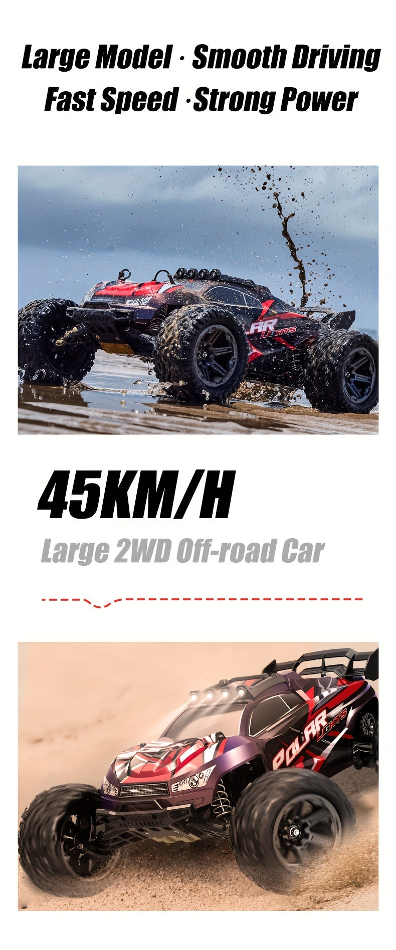 1:8 All Terrain High Speed Off Road RC Car, 45KM/H, Outdoor Drifting/Racing/Climbing, 2.4Ghz Remote Control, 3937.01inch RC Distance, Large Capacity Modular Battery, Birthday Gifts