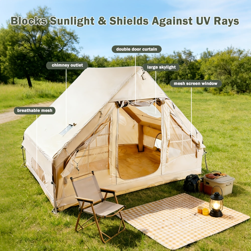 Spacious Luxury Quick-Setup Inflatable Lightweight Glamping Tent, High-Quality High Quality; All-Weather and All-Season Use, Specifically Designed for Sophisticated Camping Enthusiasts, Suitable for Family and Friends' Camping Trips