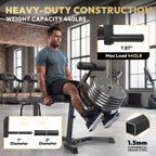 Leg Extension Curl Machine for Home Gym Lower-Body Workouts, Adjustable Seated Extension and Lying Curl Station for 1" or 2" Plates