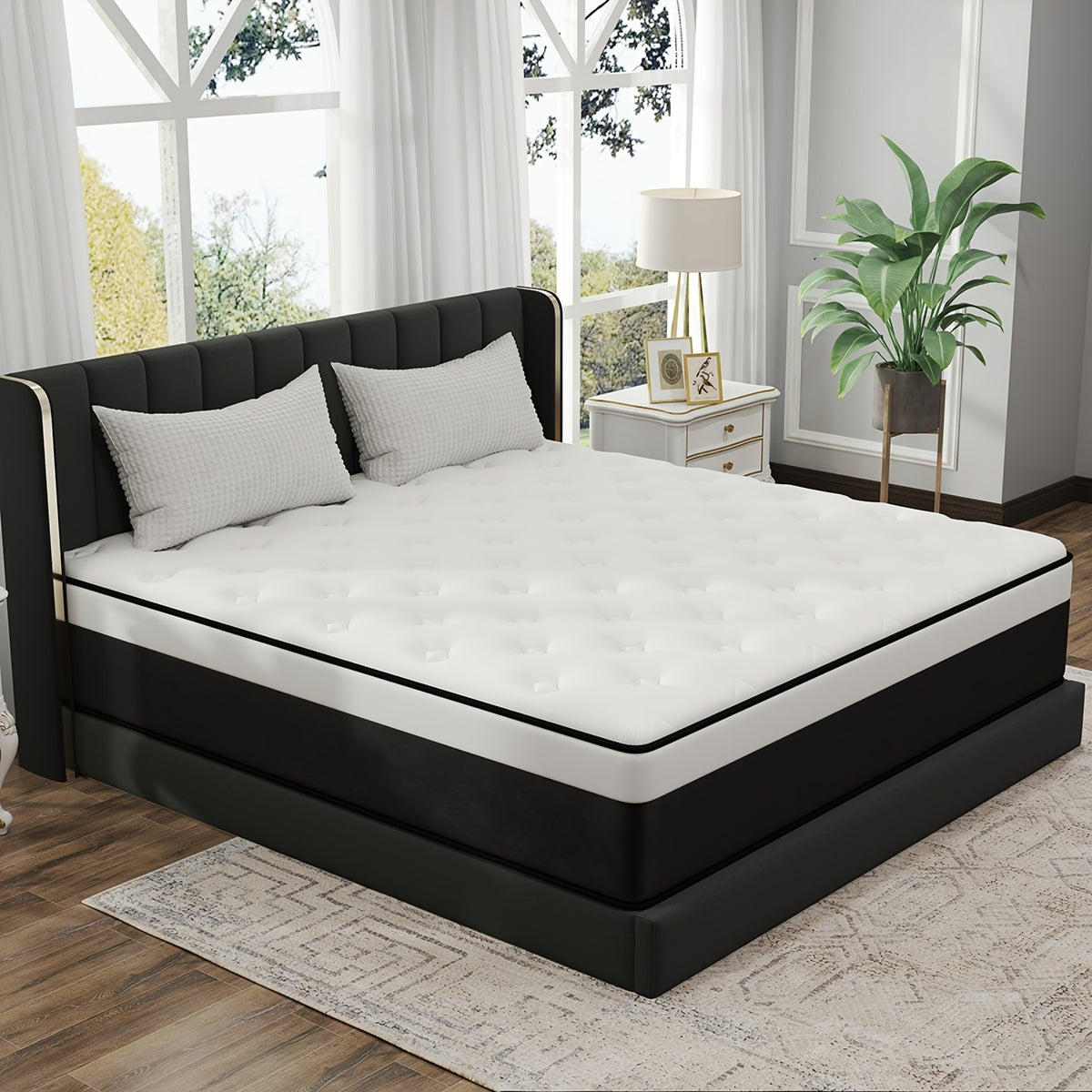 Memory Foam Hybrid Mattress Twin Full Queen King 8/10/12/14 Inch in a Box Individually Wrapped Coils Medium Firm Breathable Supportive