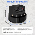 Coin Counter Machine Sorter, Change and Wrapper Roller Counting Organizer, Sorts up to 300 Coins Per Minute, Automatically Sorts and Batches, Office Supplies