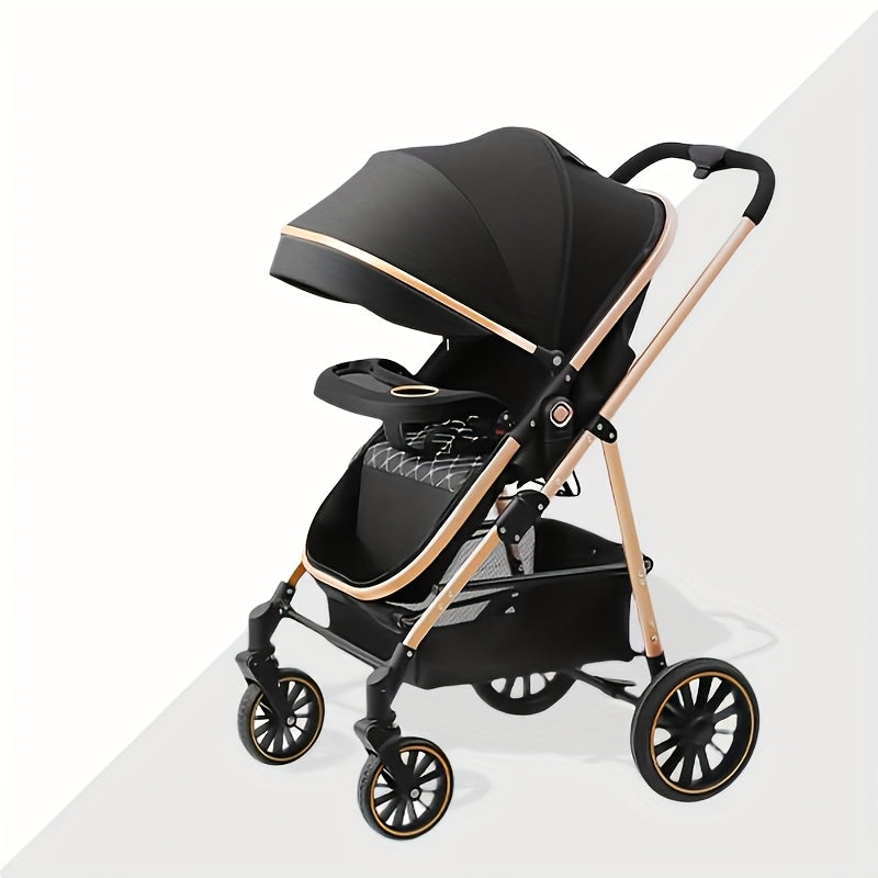 A Versatile Baby Stroller with Large Wheels That Allows The Child to Sit, Recline, And Change Direction