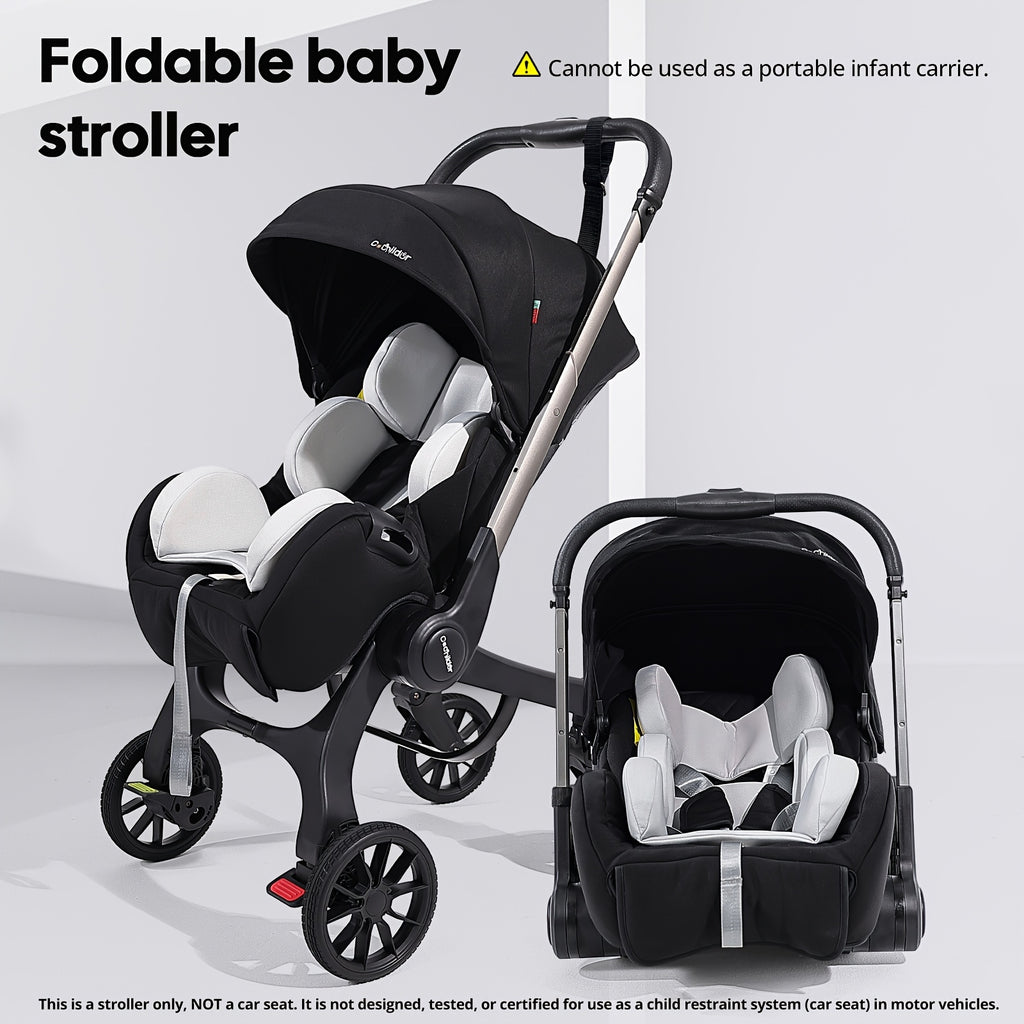 Travel Baby Stroller, Foldable and Bidirectional, Adjustable Sunshade Roof, Metal Frame and Comfortable Fabric- Multiple Colors Available (Black/ Pink/ Green)