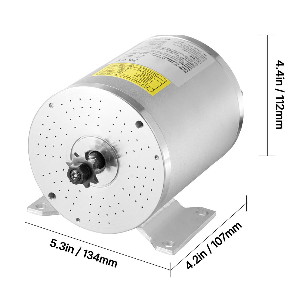 VEVOR 3000W Electric Brushless DC Motor Kit 72V 4900rpm with Speed Controller