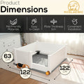 [Whelping Box For Dogs] Roslaemic 2-Rooms Whelping Box For Dogs And Puppies With Rails, 96" L X 48" W X 19" H, Suitable For Large/Extra Large Dogs, White