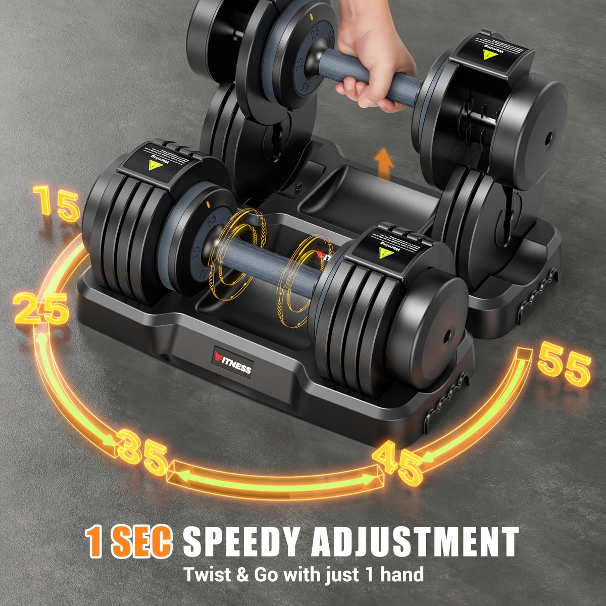 55/ 25LBS Adjustable Dumbbell Set (Pair/Set Of 2) With Anti-Slip Texture Handle, 5 In 1 Free Adjustable Weights Dumbbells Barbell Set, Home Fitness Weight Set, Dumbbell, Barbell, Kettlebell, Push-up, Home Gym Fitness Workout Equipment For Men Women