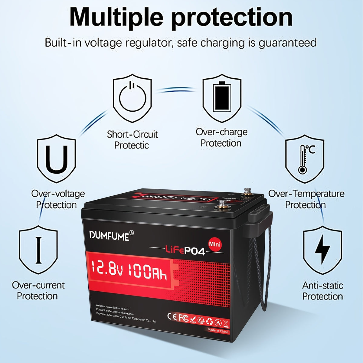 [Halloween] Halloween Special! 12V 100Ah Mini Lithium Iron Phosphate Battery With Built-In 100A BMS, 1280W Power Output, Up To 6000 Cycles, Power Bank, Ideal For RVs, Marine Use, Traction Motors, And Solar Off-Grid Systems