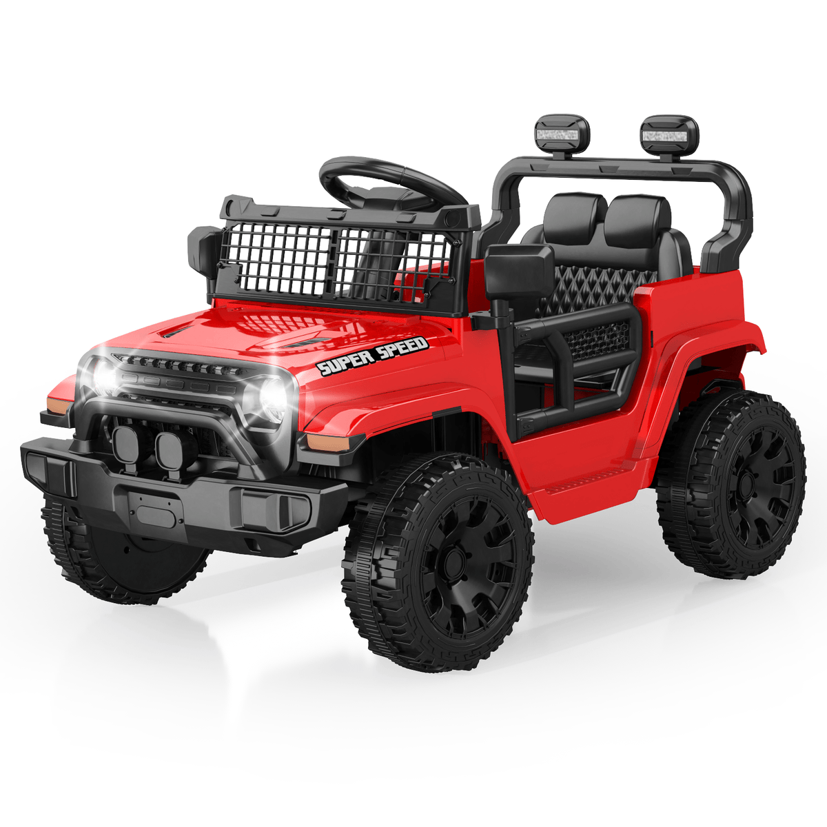 12V Ride On Car, Electric Car for Kids, with Parent Remote & Music Player, Spring Suspension for Comfortable Ride, Seat Harness Protection, Locking Doors, Outdoor Toy Car