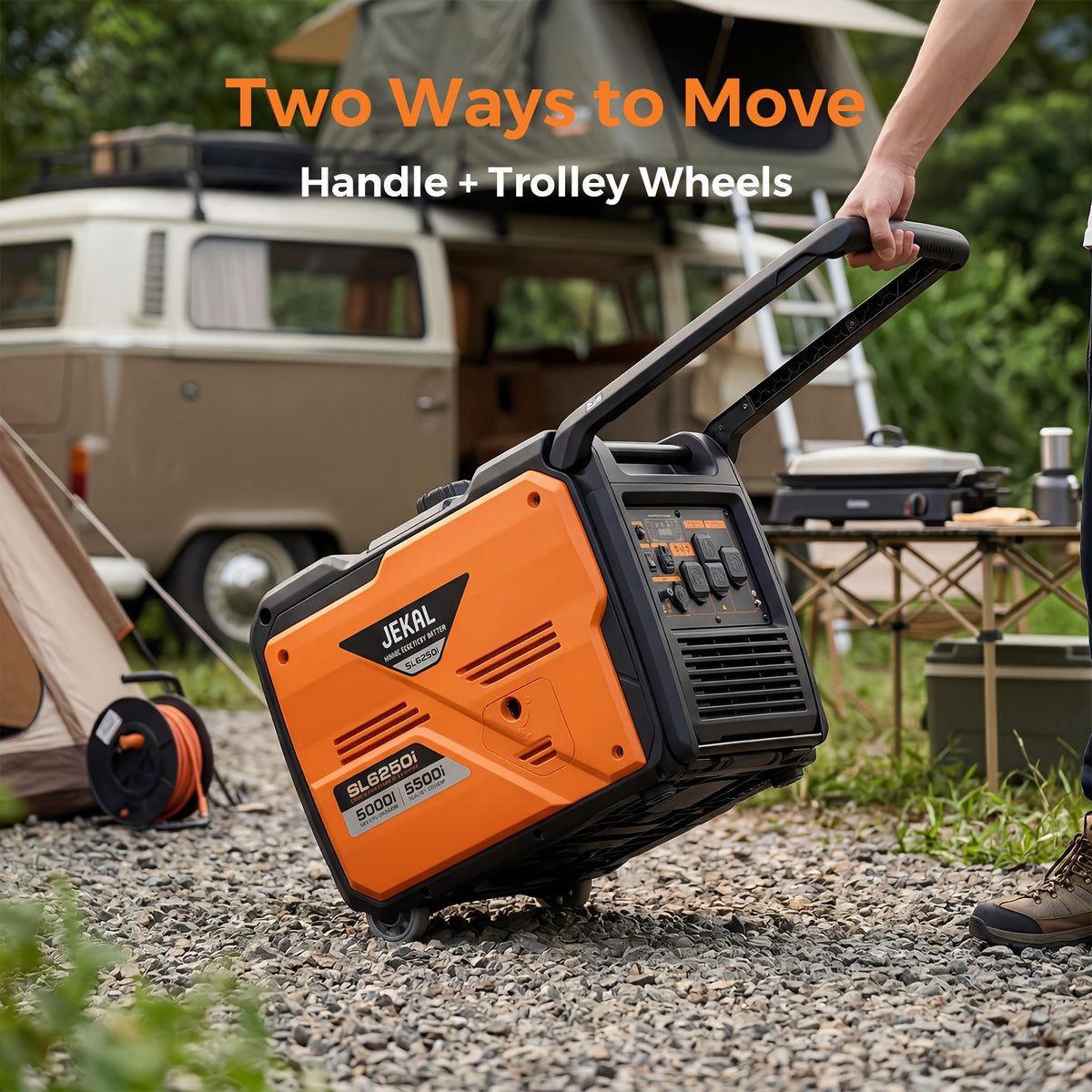 INNOVATIVE LIFE 2500W/120V, 3500W/120V, 5000W 120V/240V Dual Voltage Portable Inverter Generator, 30A Outlet RV Ready, 5000W Electric Start, Pure Sine Wave, Type-C & QC3.0 Ports, Gas Powered for Home Backup And Camping, EPA Compliant