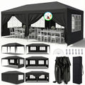10X20ft Pop Up Wedding Party Tent with 6 Sidewalls, Heavy Duty Commercial Outdoor Canopy All Season Wind & Waterproof Canopy Gazebo with Storage Bag
