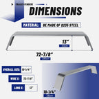 Tandem Axle Trailer Fenders 72-7/8"x10-1/4"x13" Fit 13"-15" Tires Steel 14 Gauge Diamond Tread Plate Cargo Utility Landscape 2 Pcs
