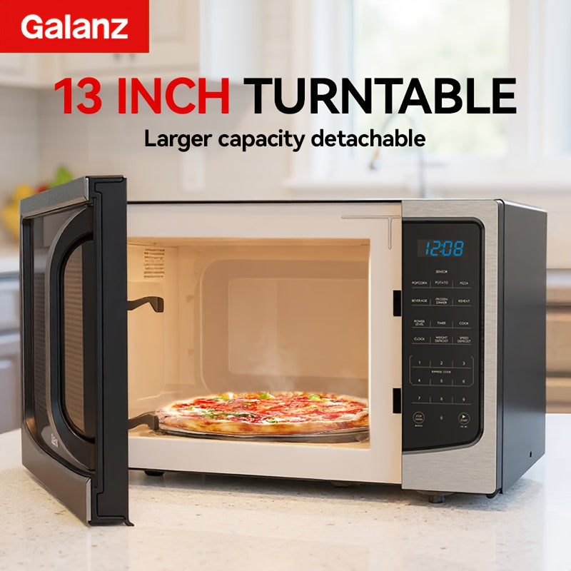 Galanz Multi-Function Microwave | 6 Auto Modes From Popcorn to Pizza, 1.6 Cu Ft Large Capacity, 1100W Efficient Heating, A Must-Have for Lazy Cooks