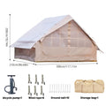 PAKICETUS Premium Inflatable Camping Tent For 4-6 Person, Summer Glamping With Quick Air-Flow & Breathable Mesh, 4 Season All-Weather Shelter, Luxury Large Air Tent With Manual Pump, Easy Setup Heavy-Duty Windproof Family Outdoor House